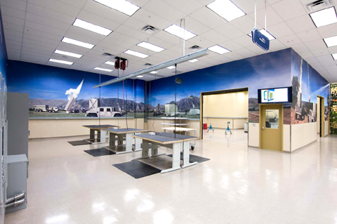 Lockheed Martin - wide view of walls with murals