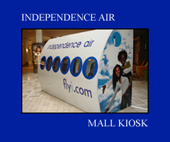 Independence Air mall kiosk